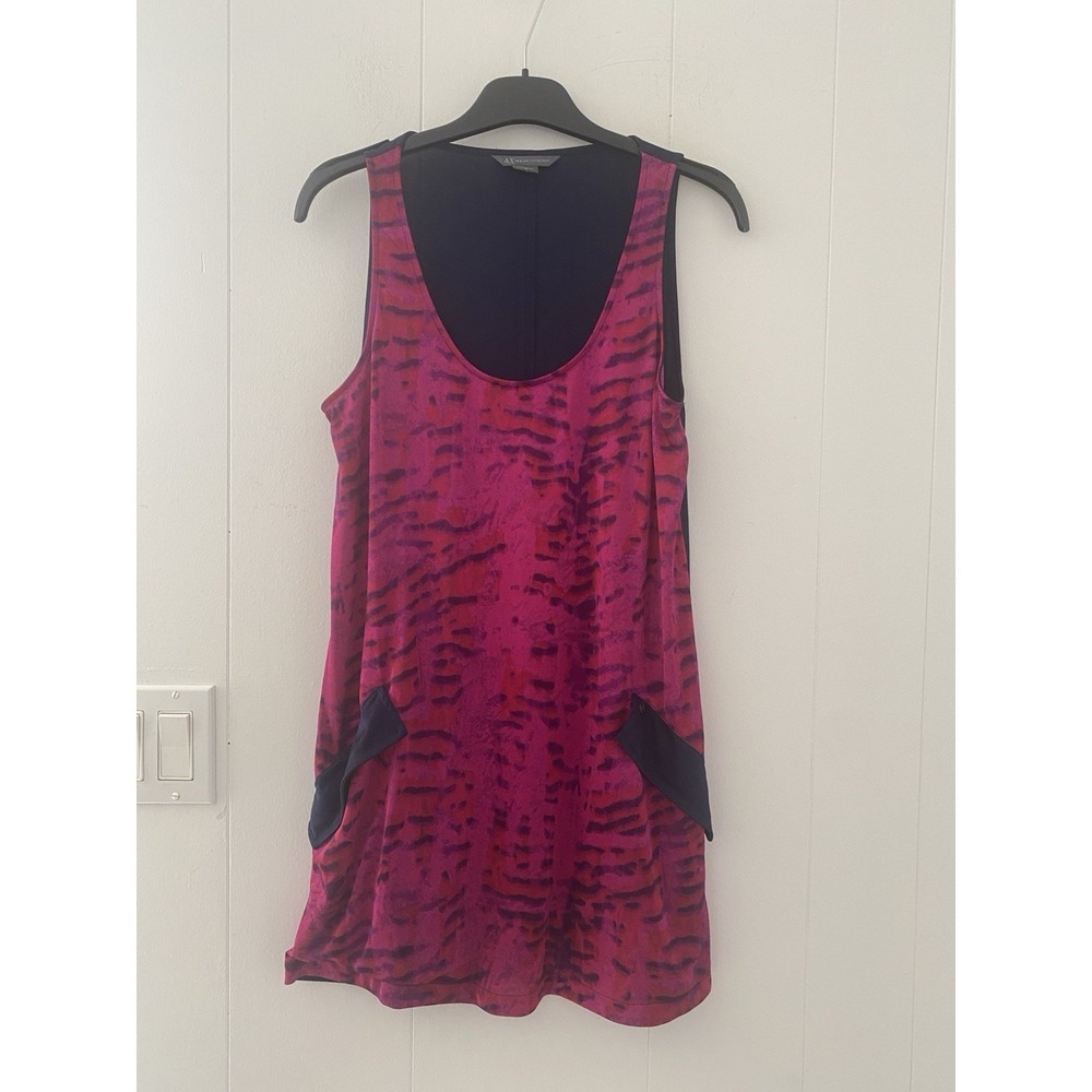 AX Armani Exchange Abstract Animal Print Tank Dress Pink Purple Medium